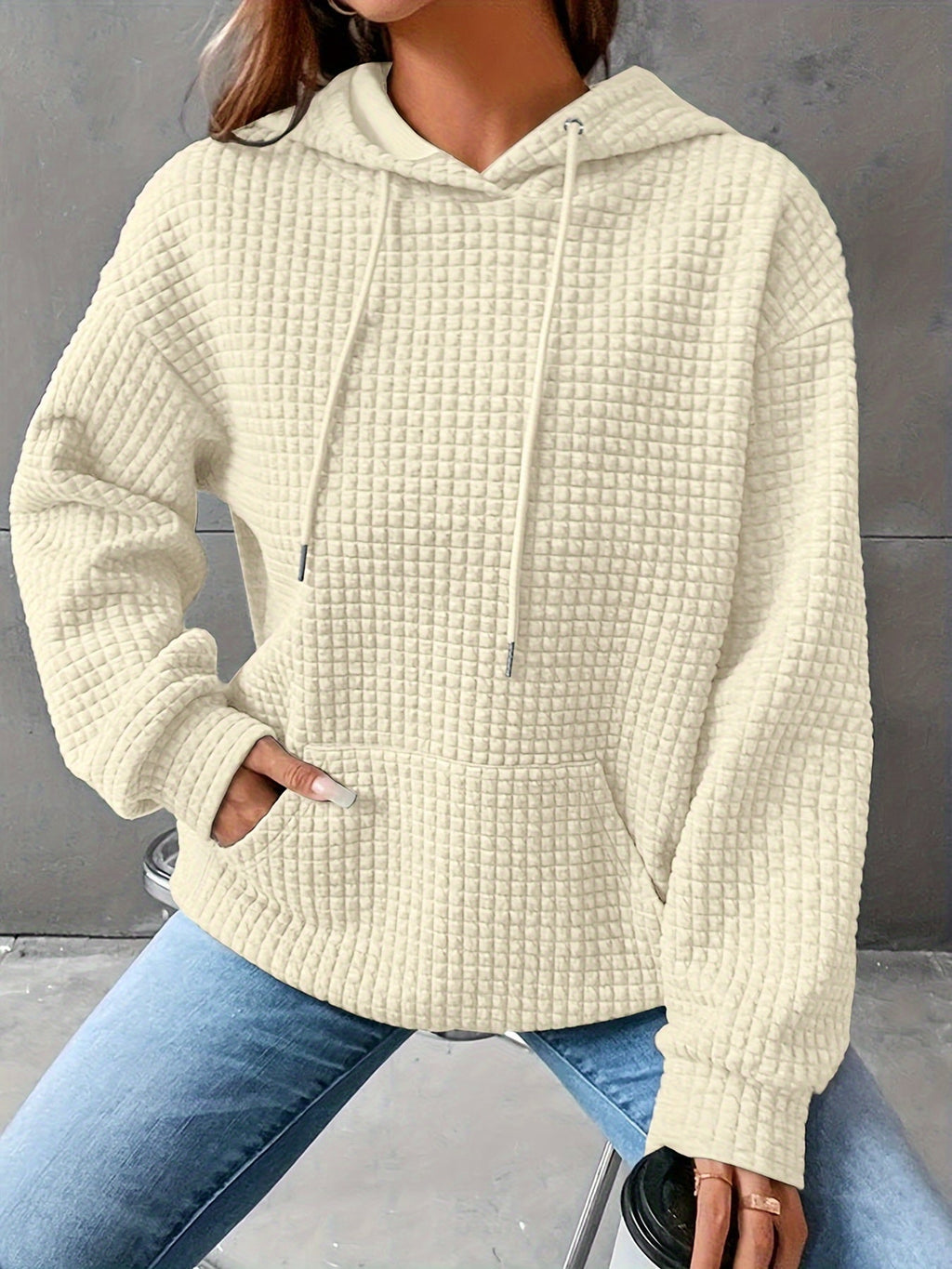 Waffle Knit Hoodie