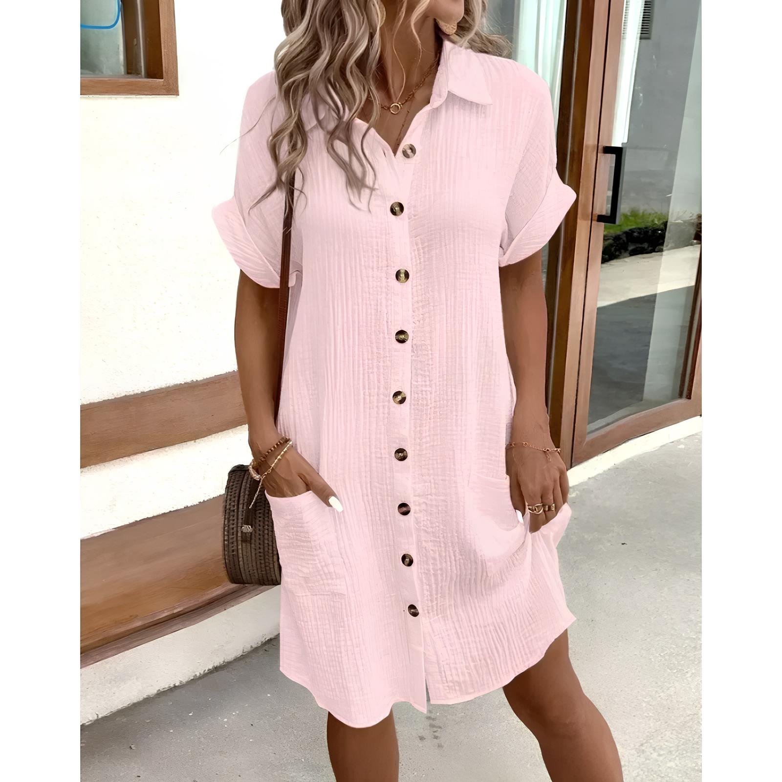 Button-Front Shirt Dress – Classic, Clean, Confident
